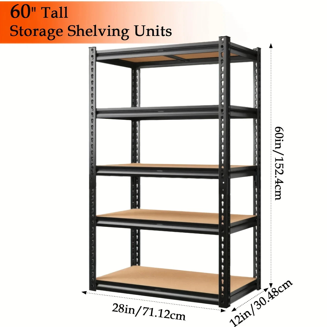 Heavy Duty Garage Racking Five Tier Steel Shelving 2000 Lb
