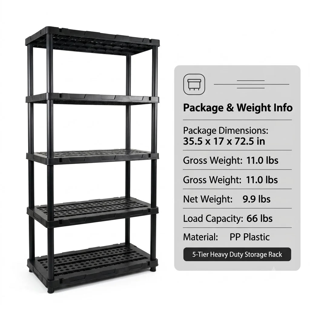 Heavy Duty Plastic Storage Shelving Rack For Home Organization