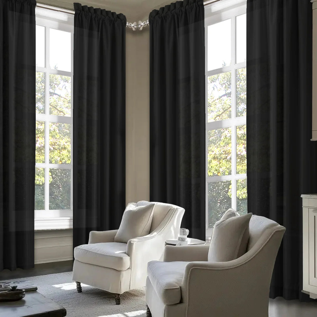 SABALANICA Light Filtering Curtains 4-Piece Rod Pocket Fade-Resistant Polyester - Home and Haven Store