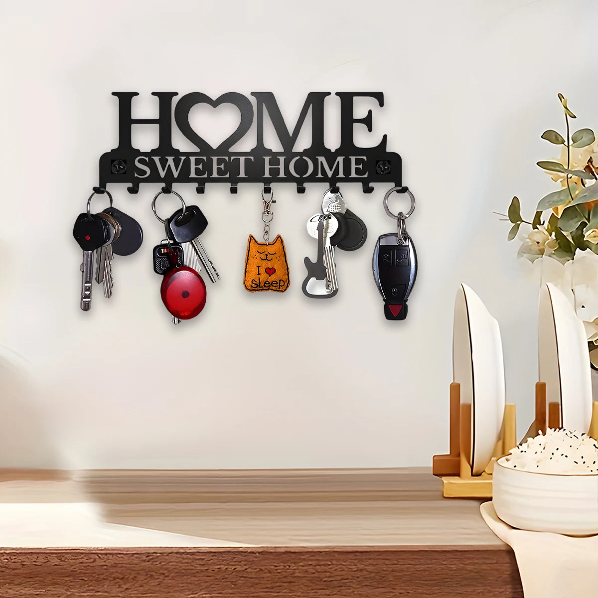 Sweet Home Design Wall Mount Key Holder With 10 Hooks