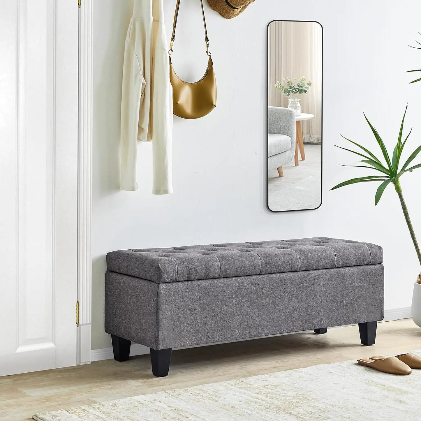Redlife Tufted Storage Ottoman Bench With Flip Lid 66L - Home and Haven Store