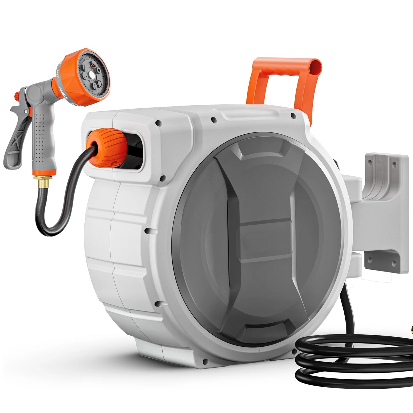 SucceBuy Retractable Wall Mount Garden Hose Reel With 9-Pattern Nozzle - Home and Haven Store