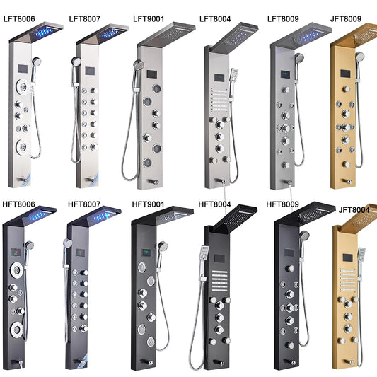Uythner Led Shower Panel Column With Temperature Display Hand Shower