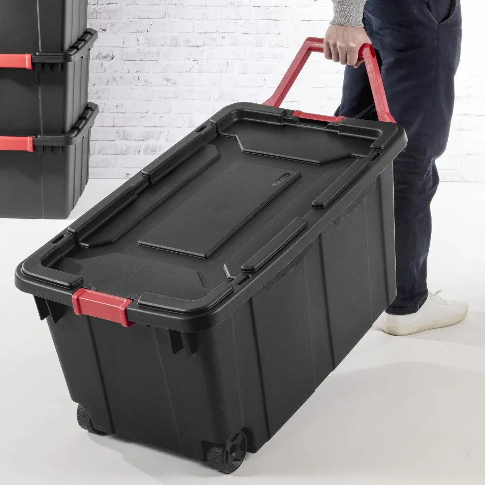 Sterilite Industrial Wheeled Plastic Storage Bin Pack Of 2