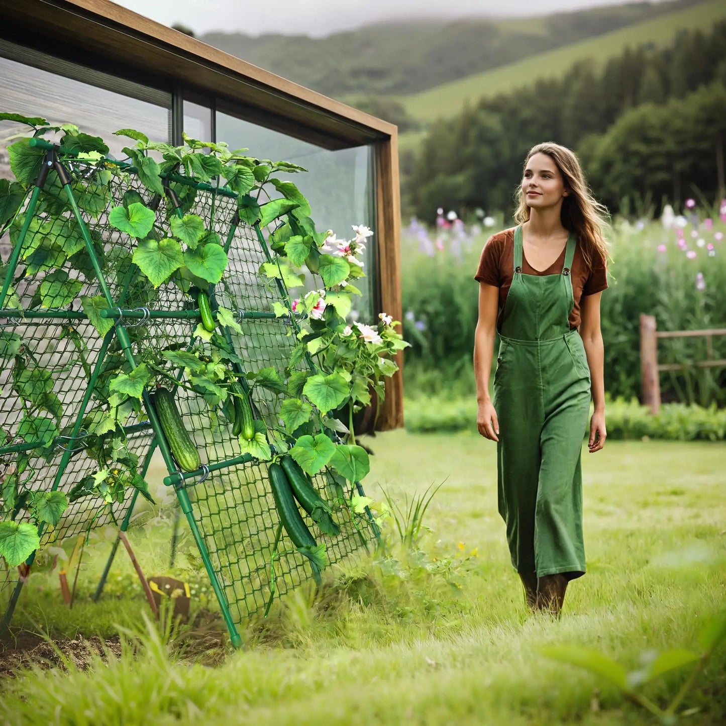 HiMISS Raised Bed A Frame Trellis For Climbing Vegetables