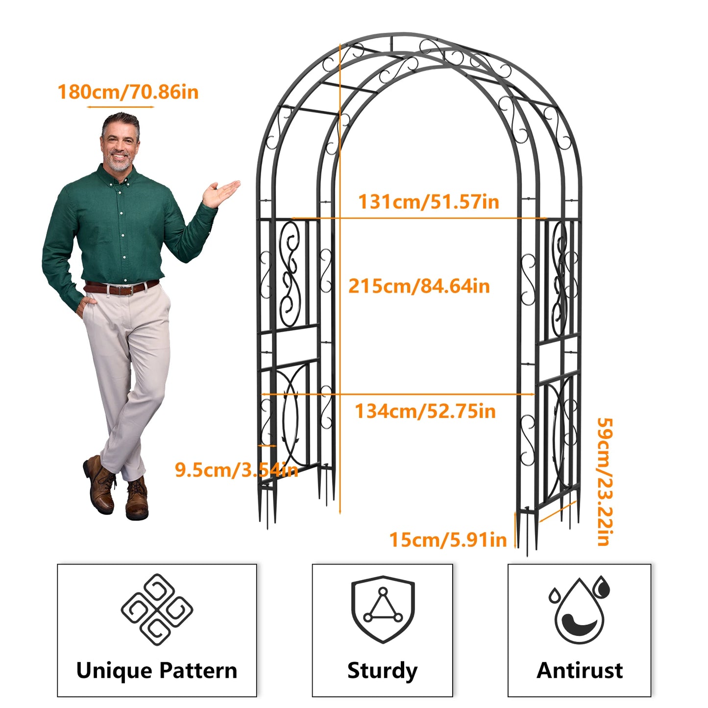 Heavy Duty Metal Garden Arbor Trellis Frame For Climbing Plants - Home and Haven Store