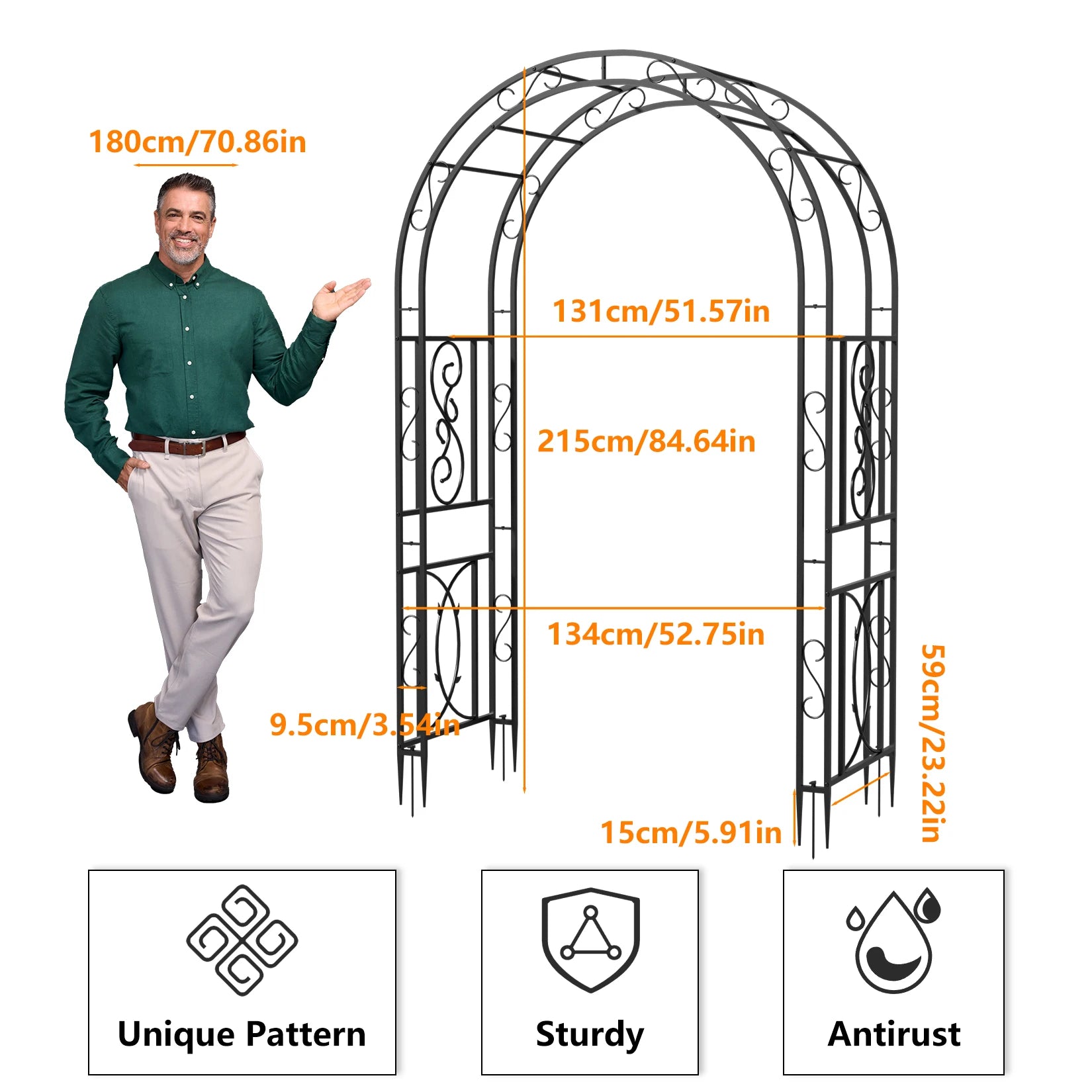 Heavy Duty Metal Garden Arbor Trellis Frame For Climbing Plants - Home and Haven Store