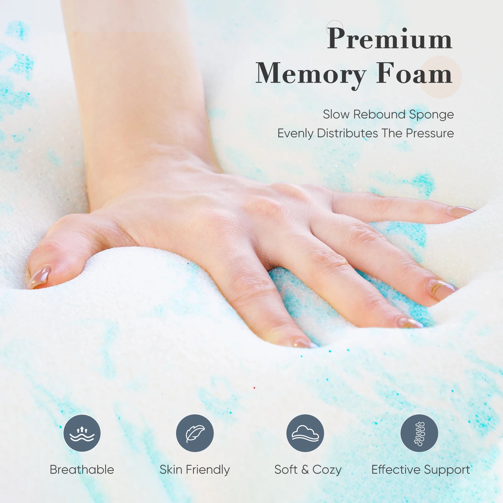 JHK Gel Cooling Memory Foam Mattress Topper Soft And Breathable - Home and Haven Store
