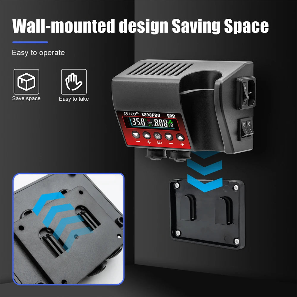 JCD 8898Pro 2-in-1 Soldering Station With Hot Air Gun LCD