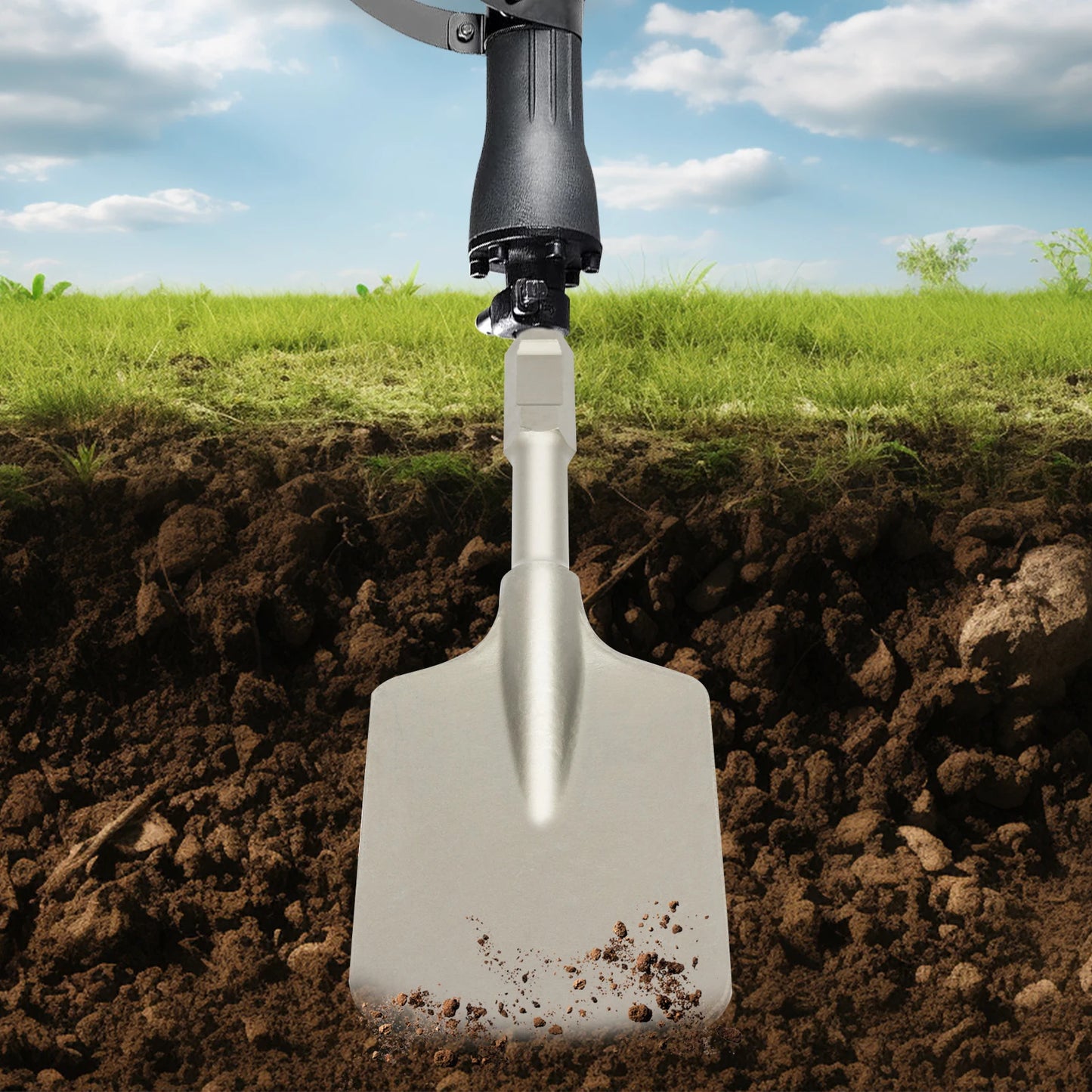 Long Handle Electric Hammer Shovel For Construction And Landscaping