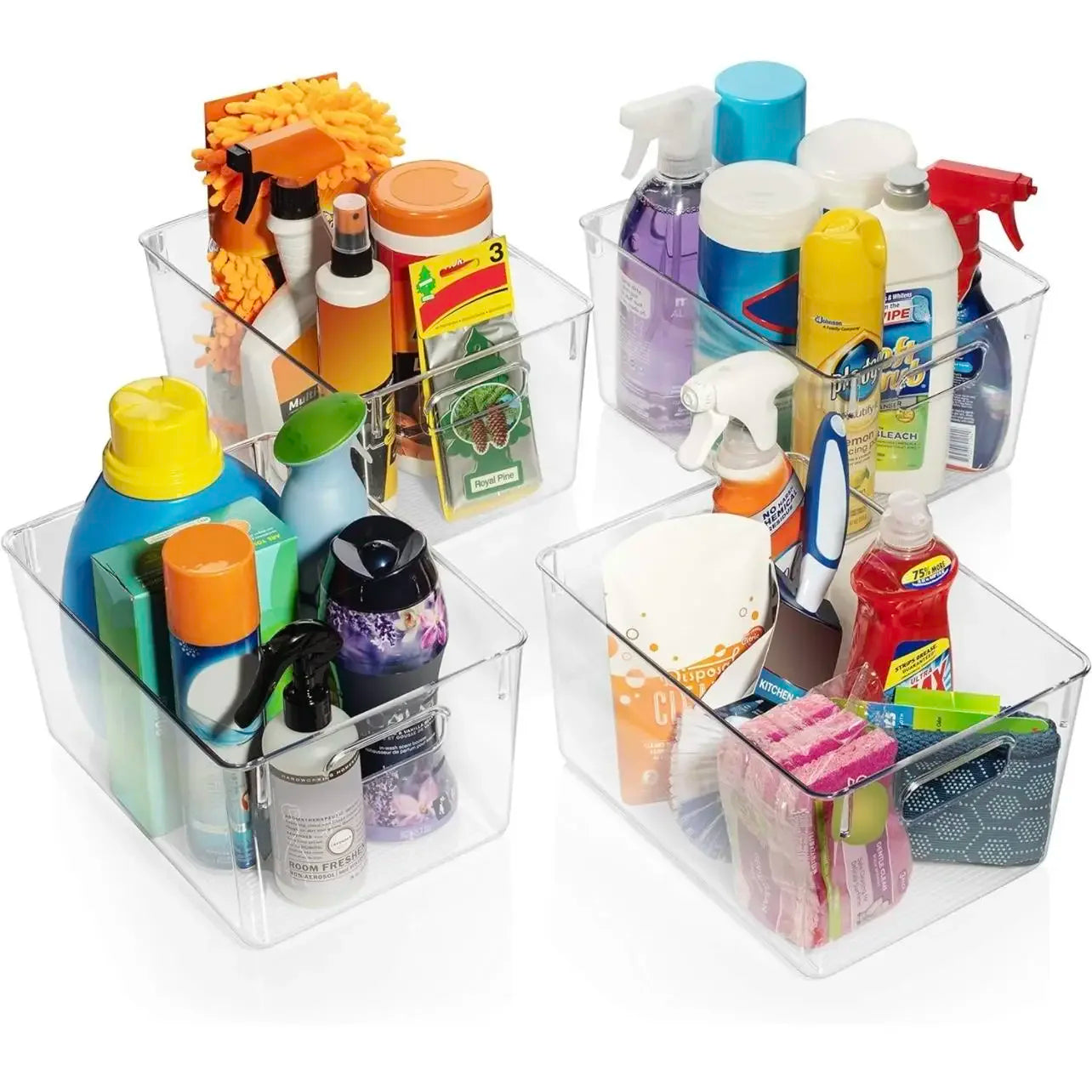 Stackable Plastic Storage Bins For Pantry And Kitchen Organization