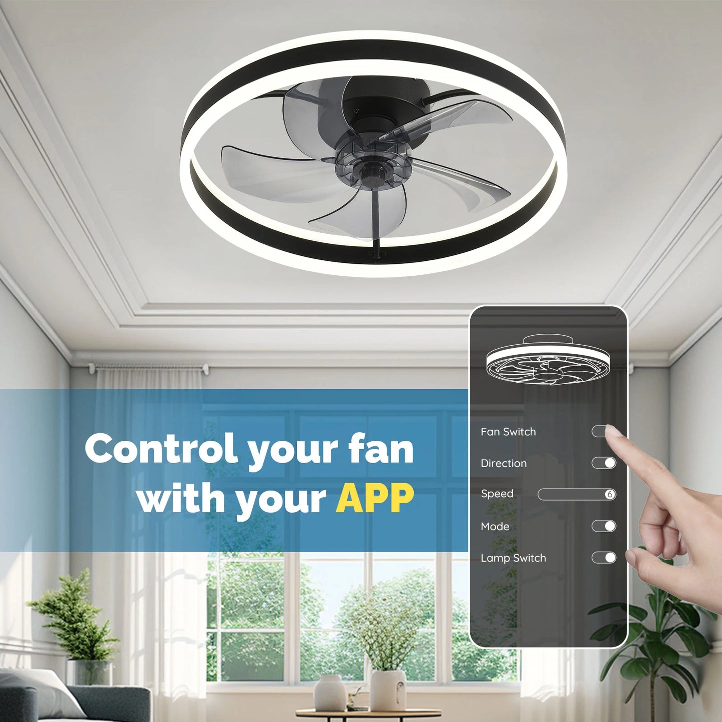 Orison Modern Led Dimmable Ceiling Fan With Remote Control