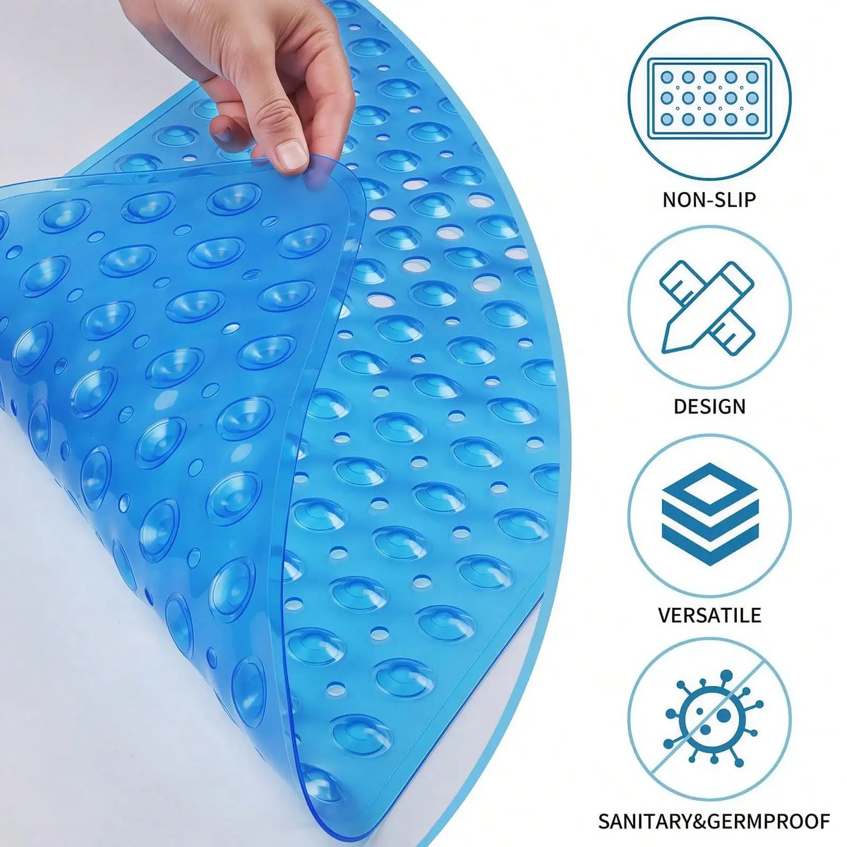 Anti Slip Mold Resistant PVC Bathroom Mat With Drainage Holes