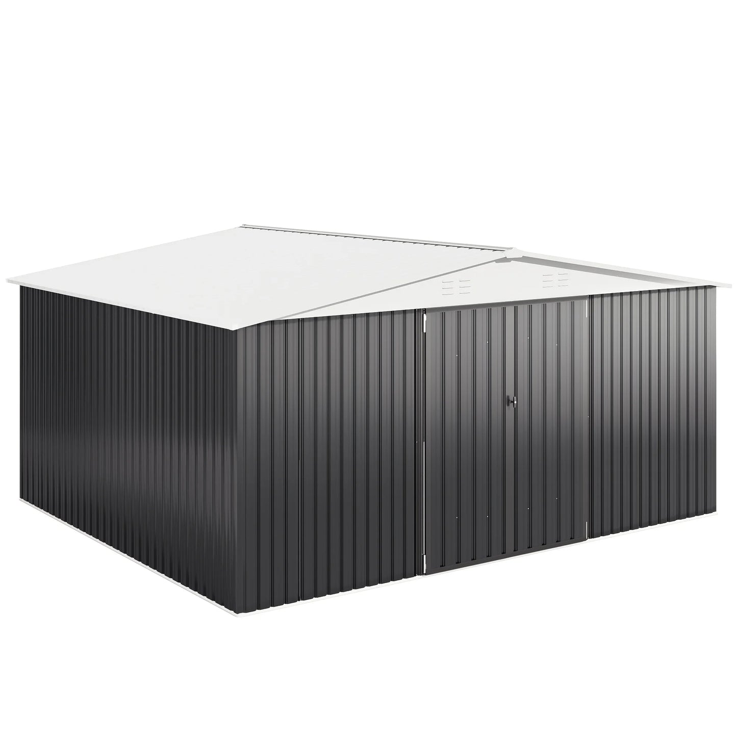 Polar Aurora Galvanized Steel Garden Shed Heavy Duty Lockable Door - Home and Haven Store