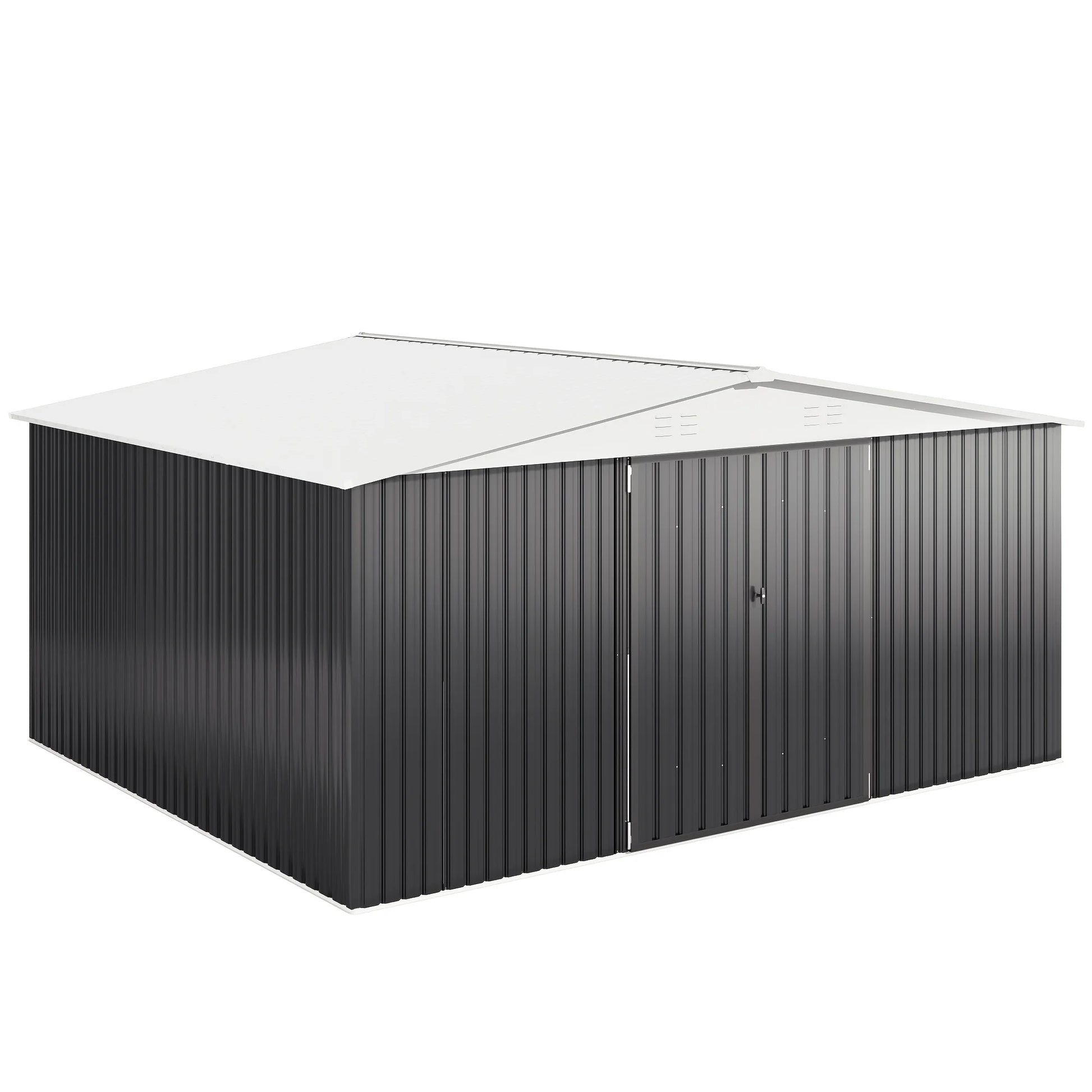 Polar Aurora Galvanized Steel Garden Shed Heavy Duty Lockable Door - Home and Haven Store