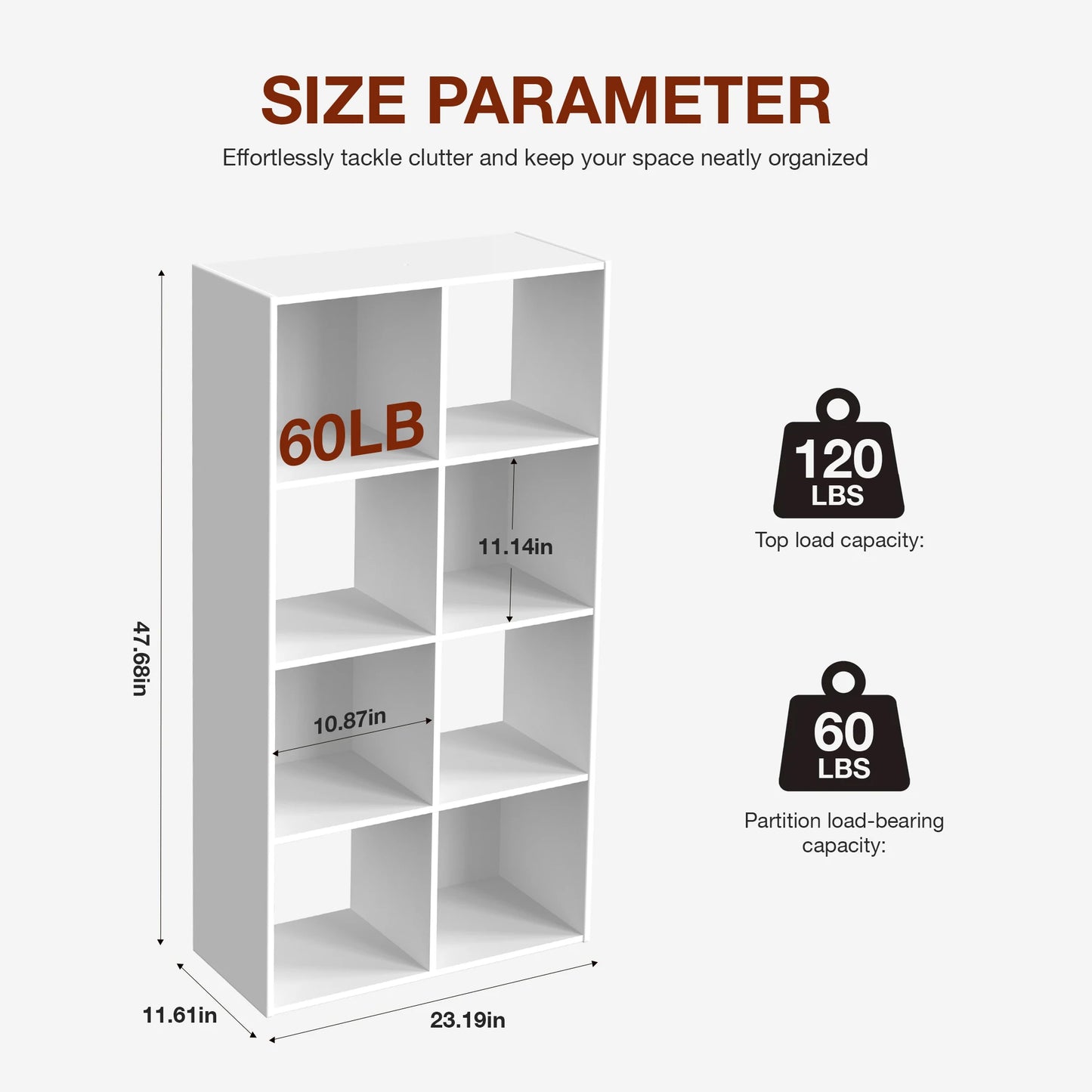 JHK Modern Wooden 9 Cube Storage Organizer Bookshelf Unit