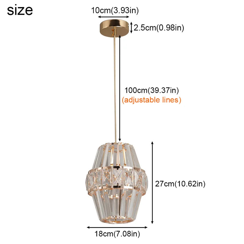 GreeLustr Modern Crystal Led Ceiling Pendant Chandelier Light