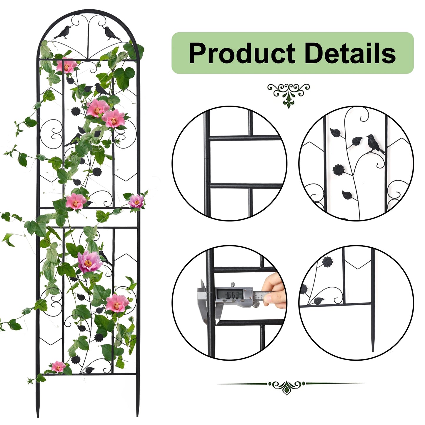 Metal Garden Trellis Fence Anti-Rust Climbing Plant Panels 2-Pack - Home and Haven Store