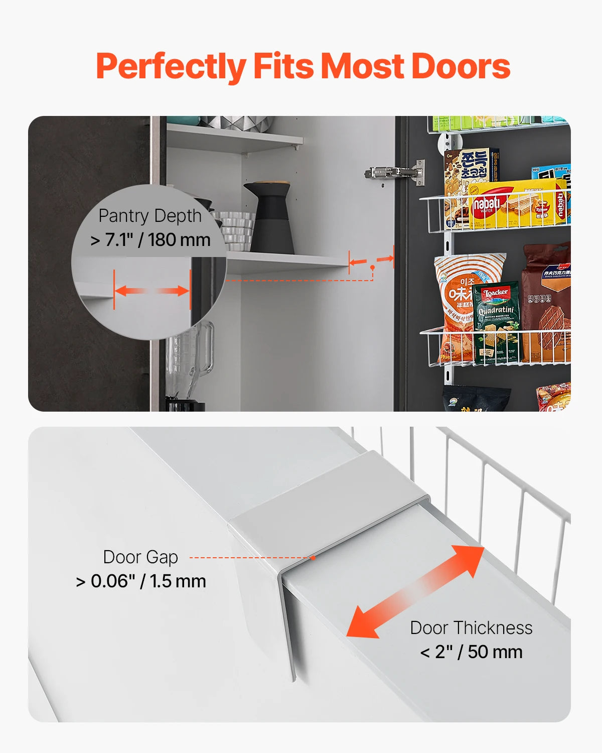 SucceBuy Heavy Duty Over Door Pantry Organizer Steel Spice Rack