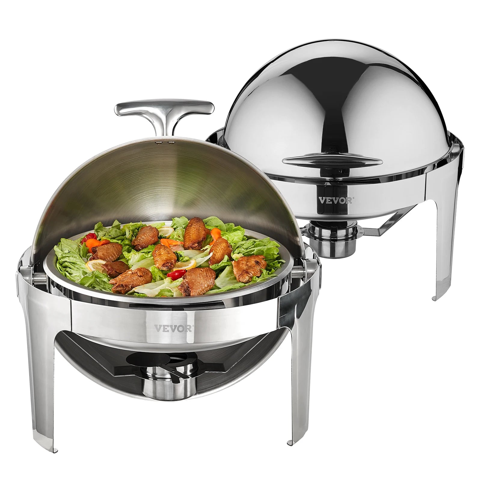 SucceBuy Roll Top Chafing Dish Buffet Set Stainless Steel - Home and Haven Store
