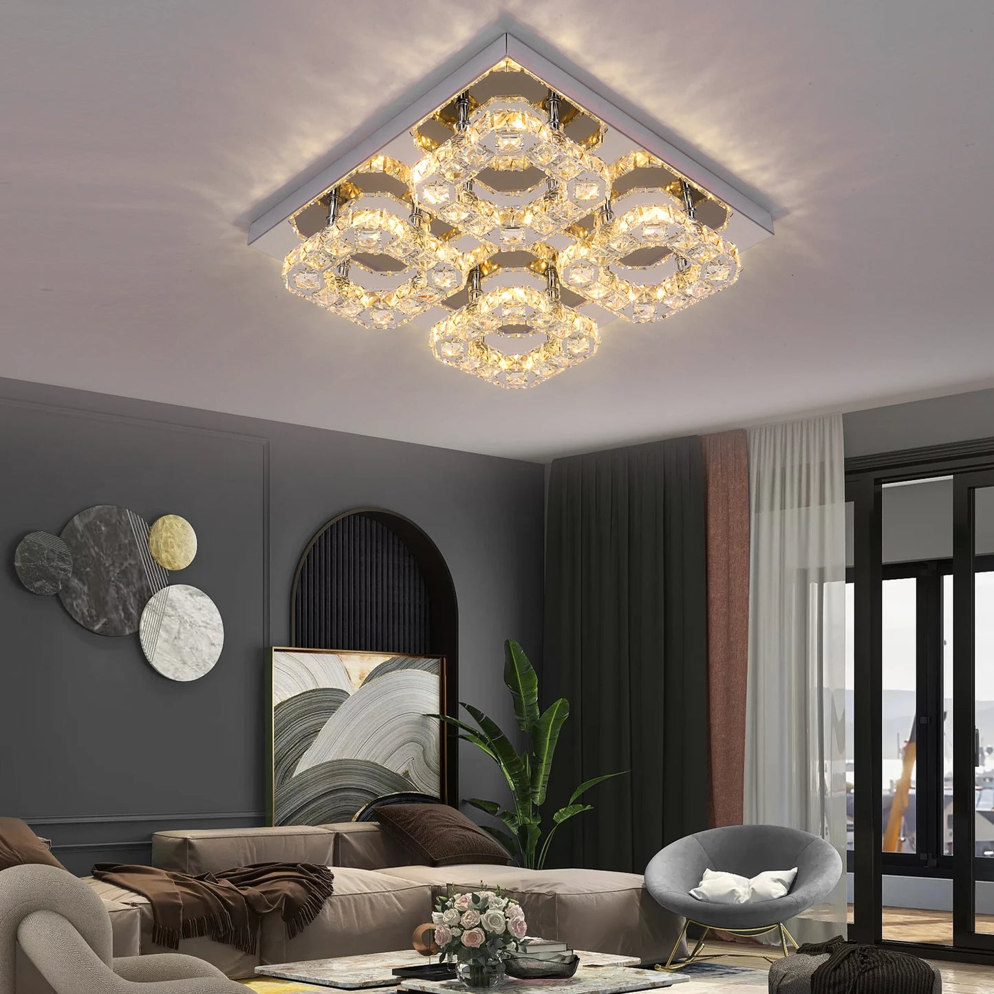 GreeLustr Ceiling Lights Chandelier LED Lamp With Remote