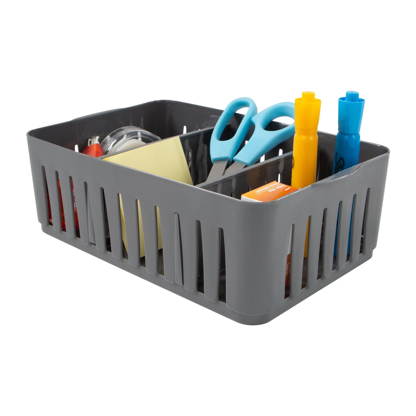 Stackable Plastic Organizer Bin With Adjustable Dividers
