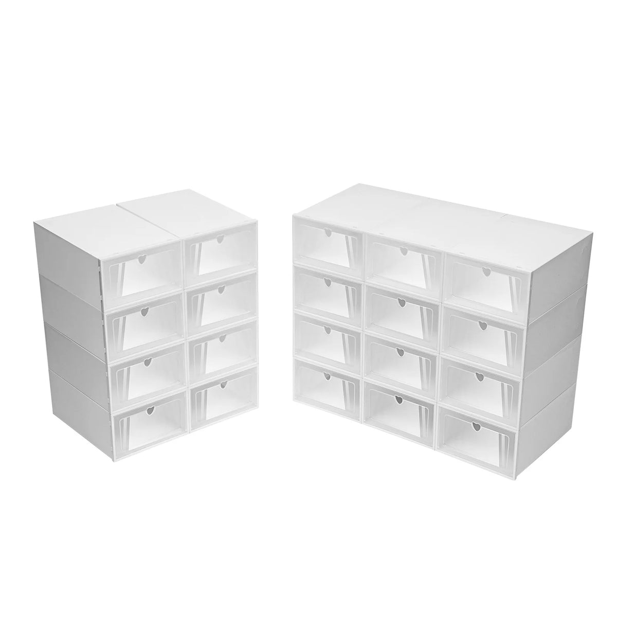 Stackable Foldable Plastic Shoe Storage Boxes With Lids
