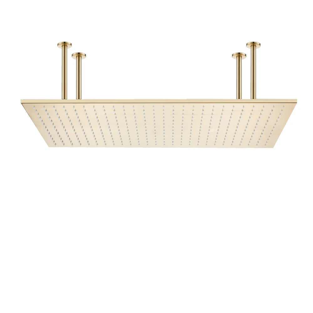 MYQualife LED Rainfall Shower Head Ceiling Mounted Solid Brass