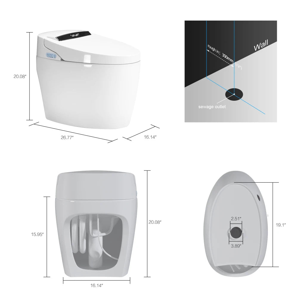 Smart Toilet With Heated Bidet Seat And Auto Open Close - Home and Haven Store
