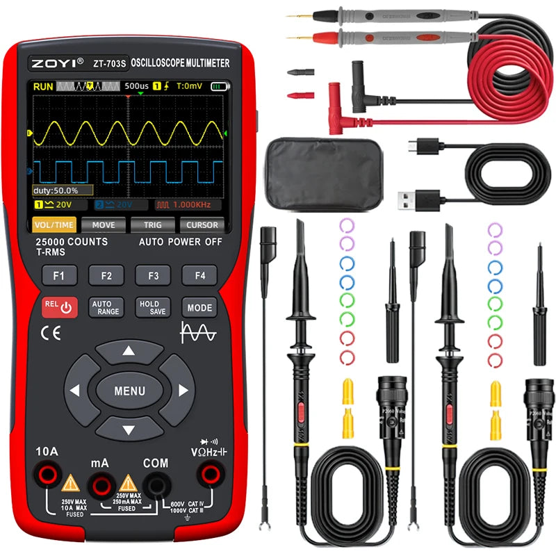 ZOYI ZT-703S 50MHz Handheld Oscilloscope Multimeter Signal Generator - Home and Haven Store