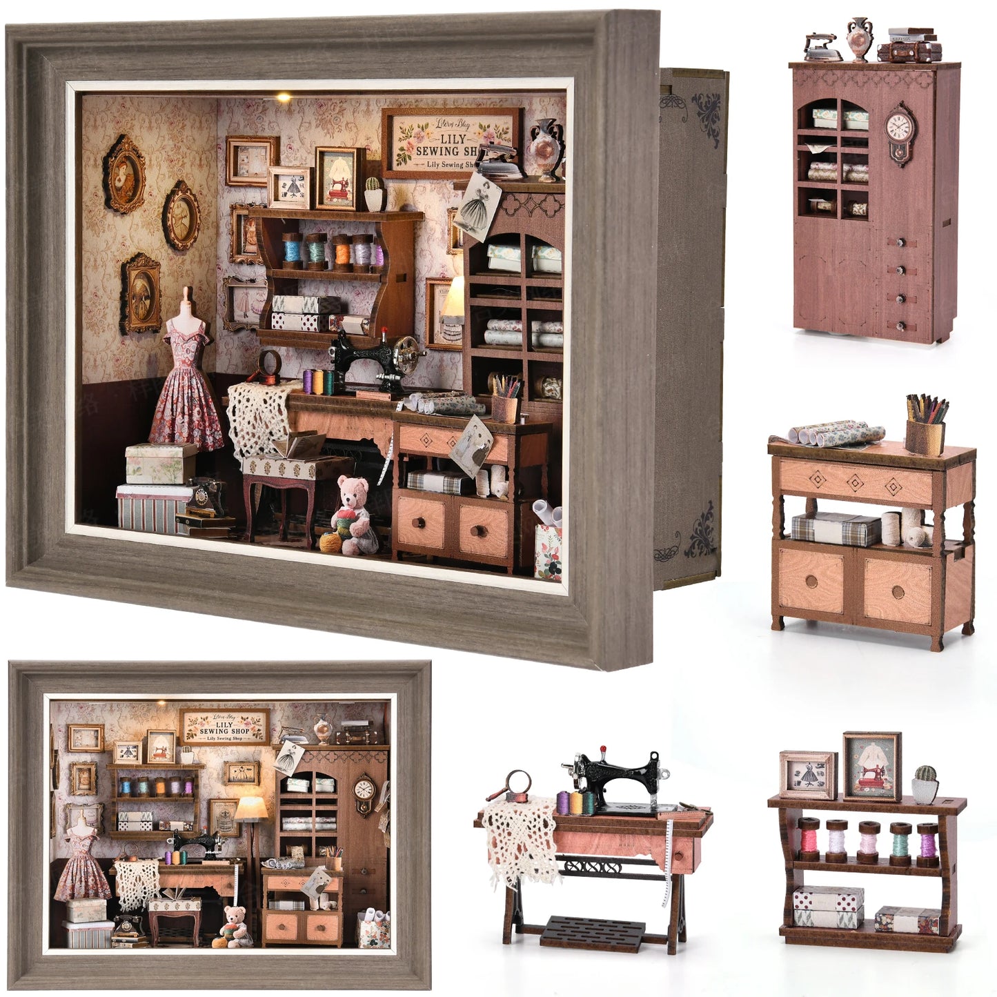 ASLOWSNAIL Book Nook Kit Tailor's Shop DIY 3D Wooden Puzzle - Home and Haven Store