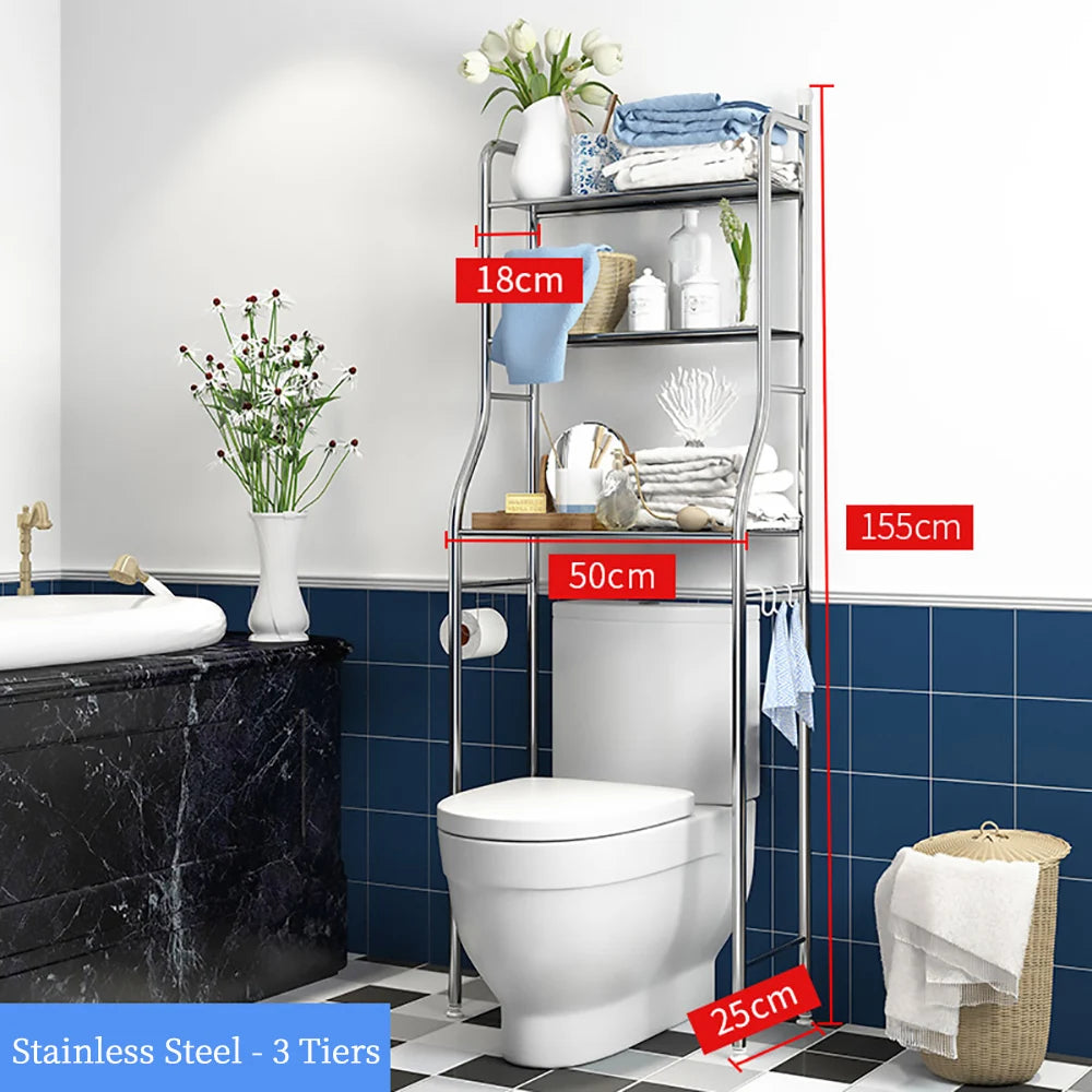 HiMiss Over The Toilet Bathroom Storage Shelf Organizer Rack