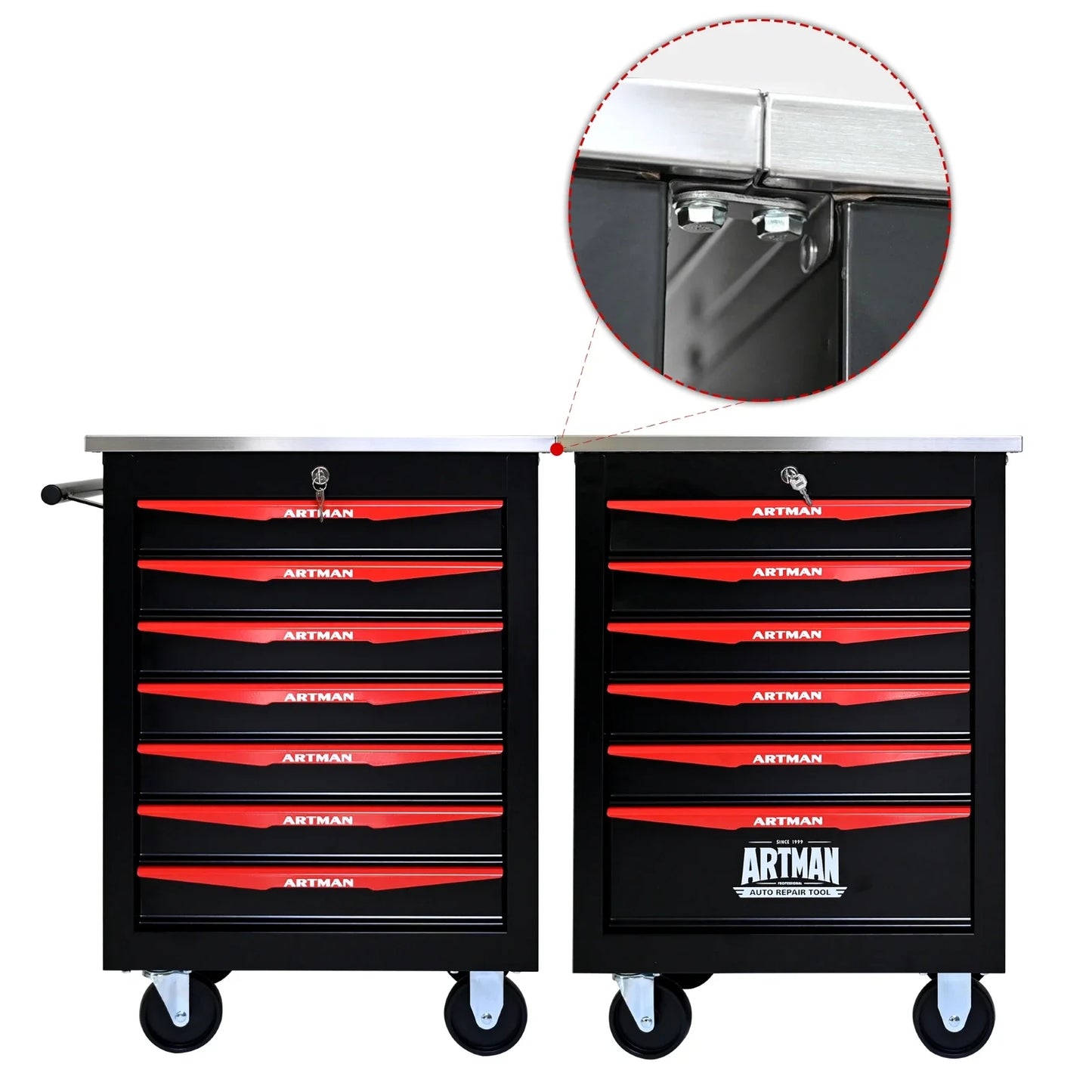 ARTMAN 7 Drawer Rolling Tool Box Cabinet, Heavy Duty Cart - Home and Haven Store