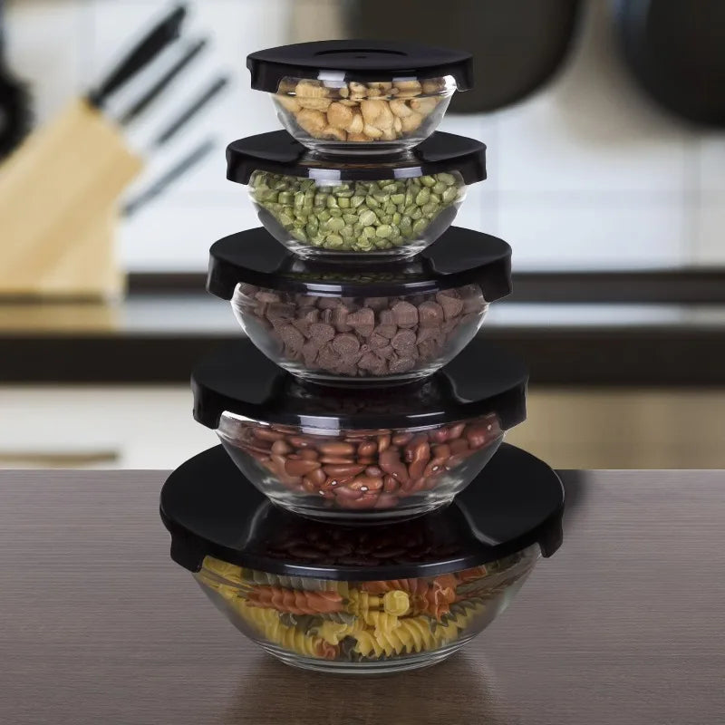 Glass Food Storage Containers With Snap Lids 10 Piece Set