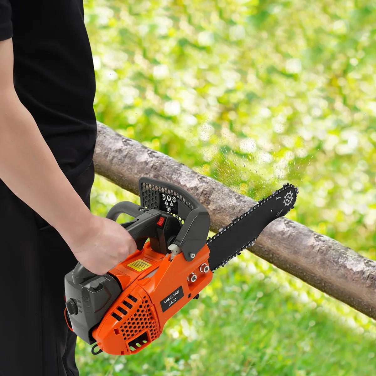 Bymaocar 12 Inch Gas Chain Saw 25.4cc 900W Top Handle