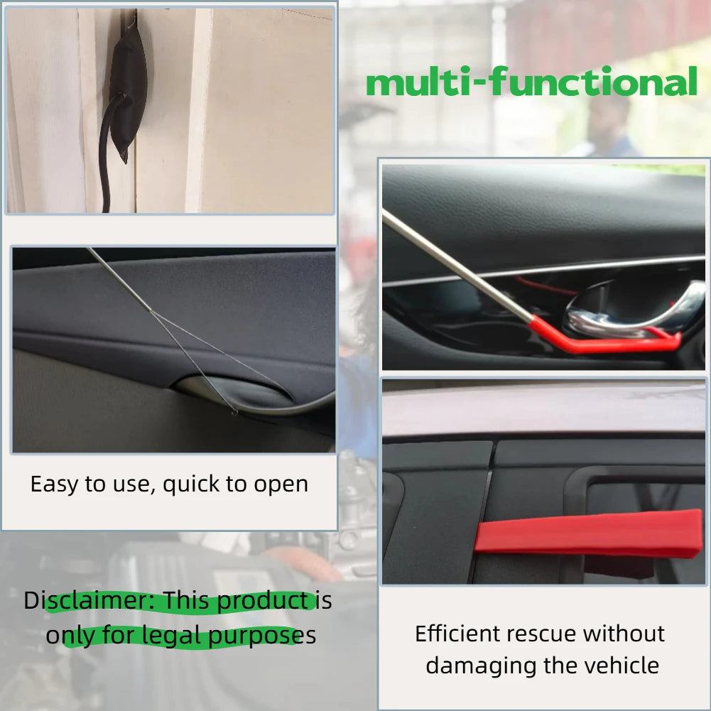 Emergency Car Door Rescue Tool Kit J Hook Air Wedge