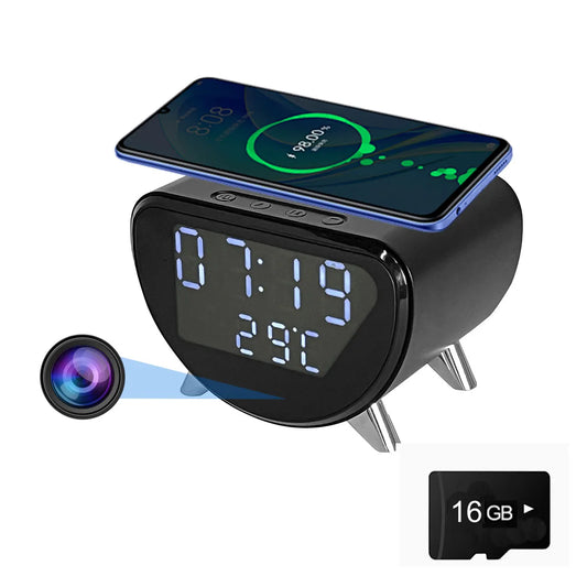 Ouvis 4K WiFi Clock Camera Wireless Charging App Control