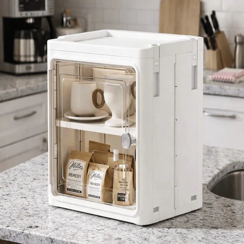 Nifogo 5 Tier Slim Rolling Storage Cabinet With Clear Doors