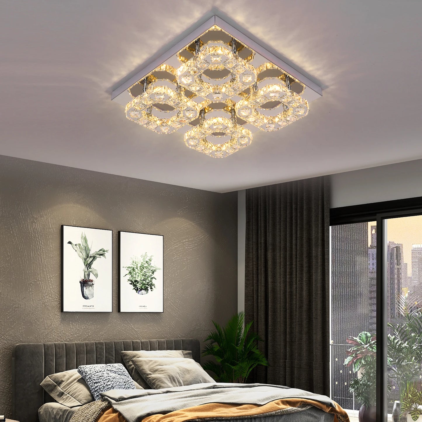 GreeLustr Ceiling Lights Chandelier LED Lamp With Remote