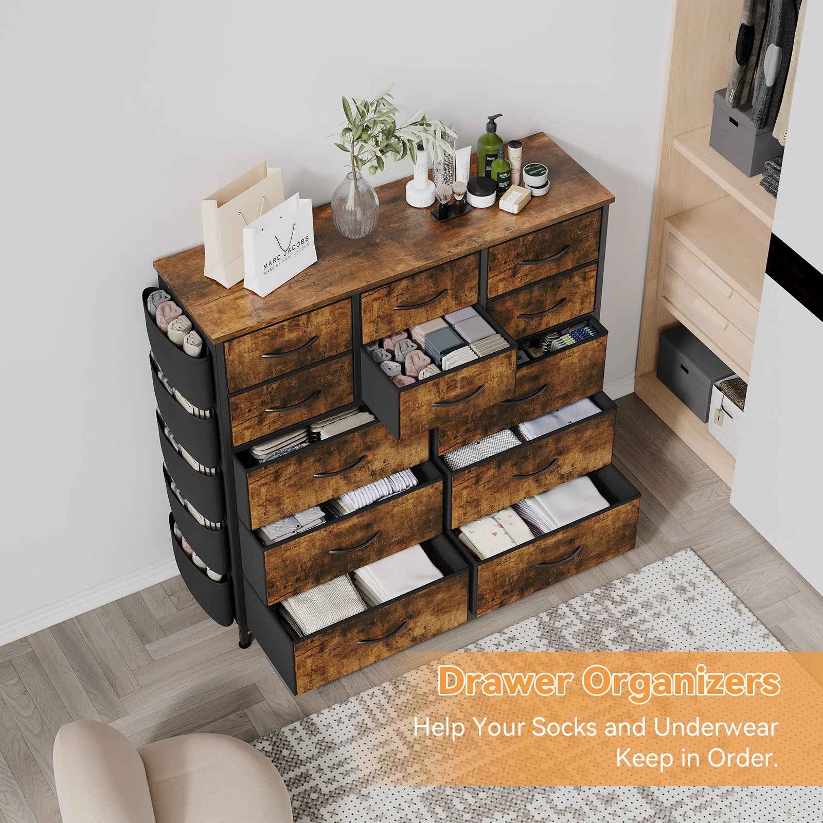 HiMISS 12-Drawer Dresser For Bedroom With Fabric Storage Cabinet - Home and Haven Store