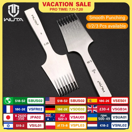 Wuta Leather Pricking Iron French Style Chisel Die Steel Punch
