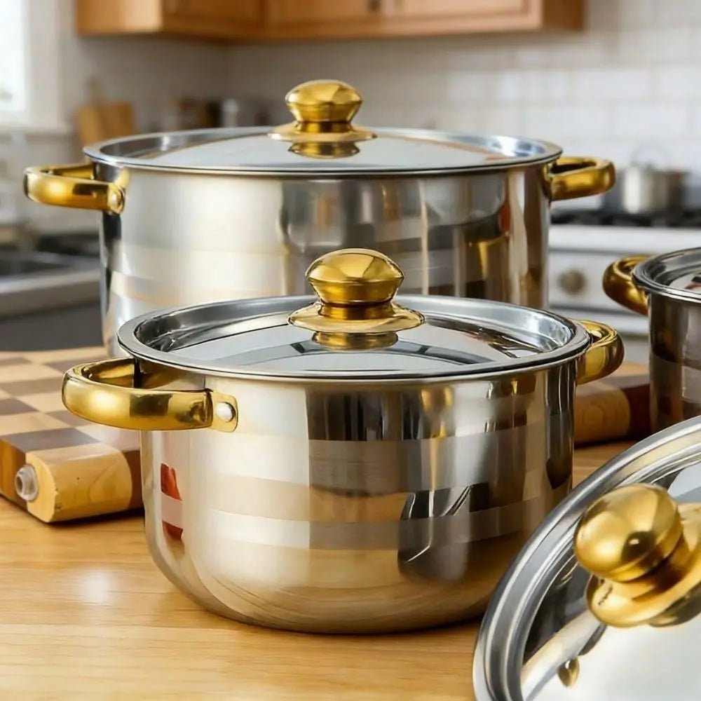 Stainless Steel Cookware Set With Lids Durable And Reliable - Home and Haven Store