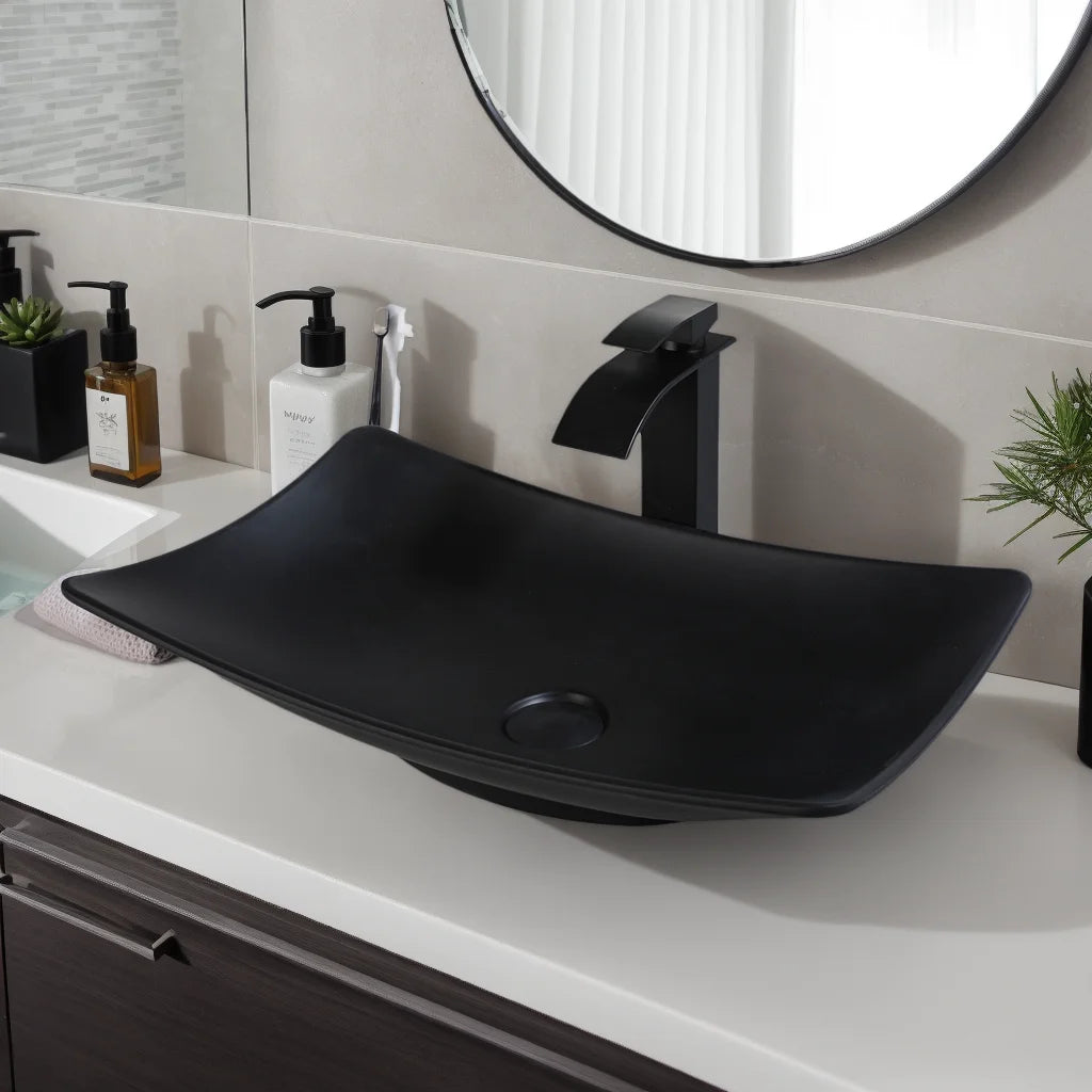 MEKKHALA Bathroom Sink Faucet Combo Vessel Basin Contemporary Washbasin