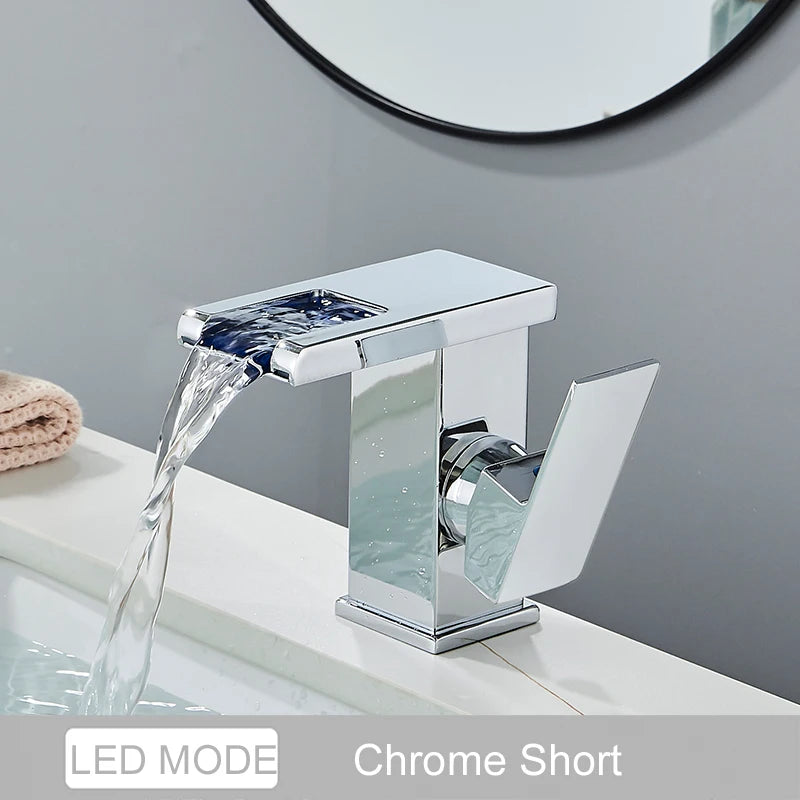 MYQualife Single Handle Led Color Changing Basin Faucet