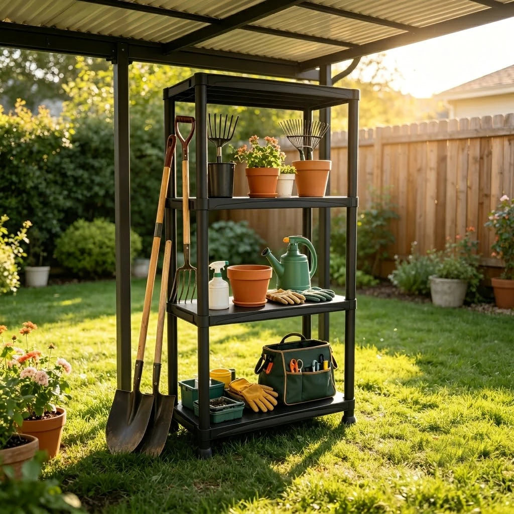 Heavy Duty Plastic Storage Shelving Rack For Home Organization