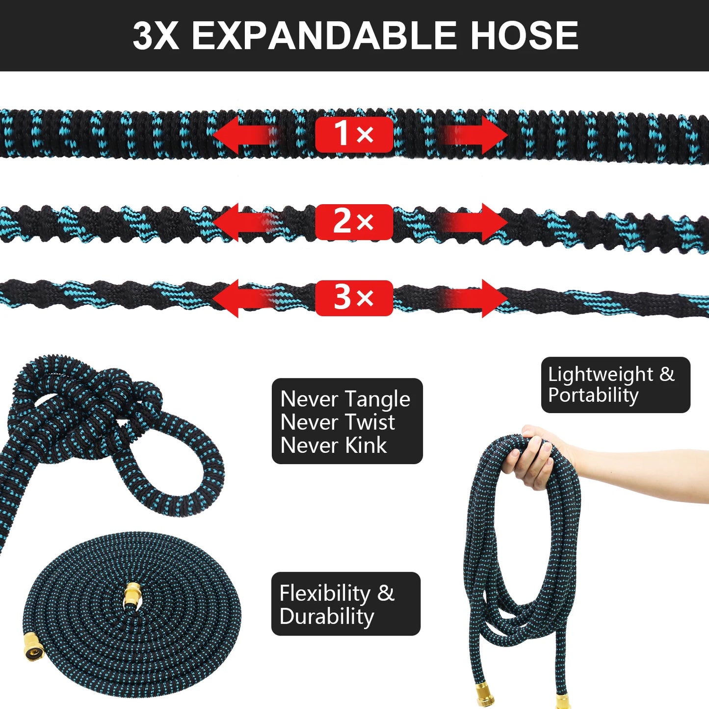 GardenJoy Expandable Garden Hose With 7 Function Spray - Home and Haven Store