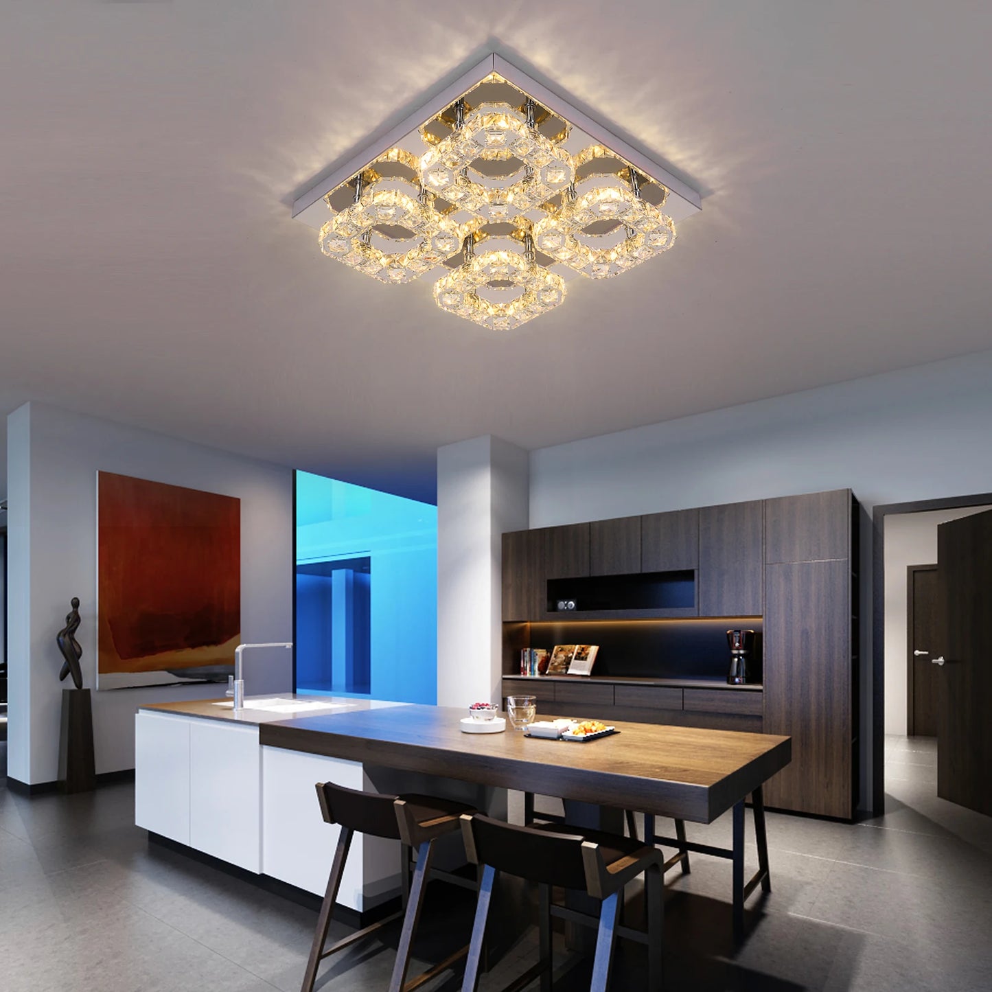 GreeLustr Ceiling Lights Chandelier LED Lamp With Remote
