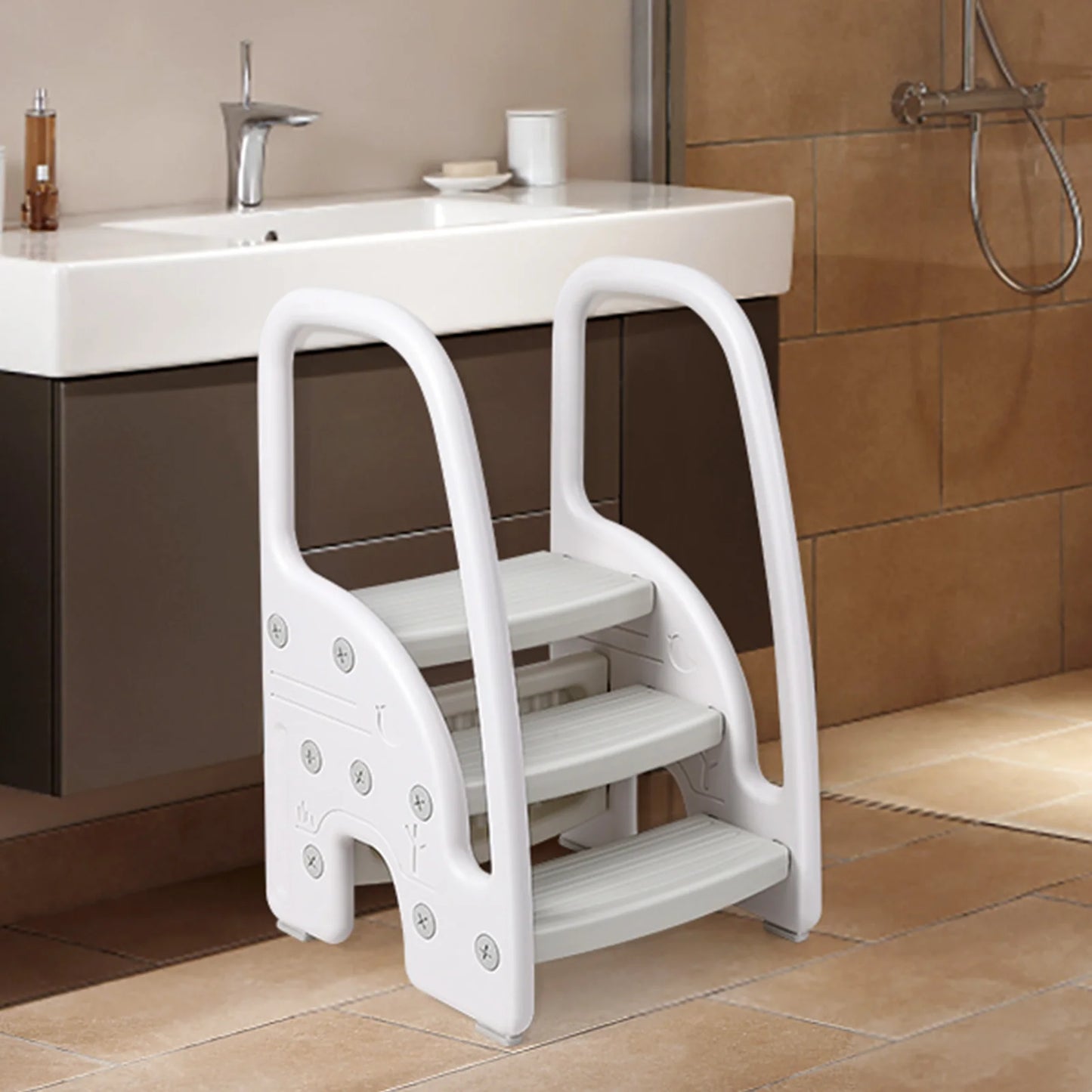 Toddler Step Stool With Handles 3-Tier For Bathroom Counter - Home and Haven Store