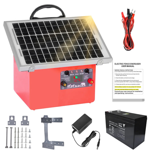 32KM Solar Electric Fence Charger 9.5KV 0.5J for Livestock Horses - Home and Haven Store