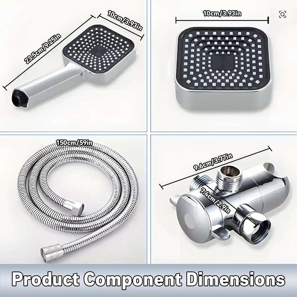 Wall Mounted Dual Shower Head Set With Three Way Valve